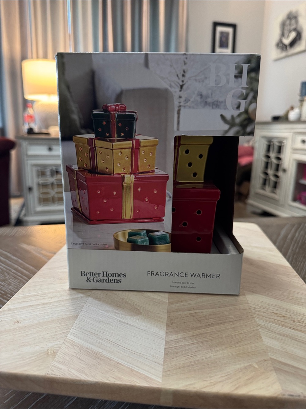 Better Homes And Gardens Red and Gold Stacked Gift Box Fragrance Warmer
